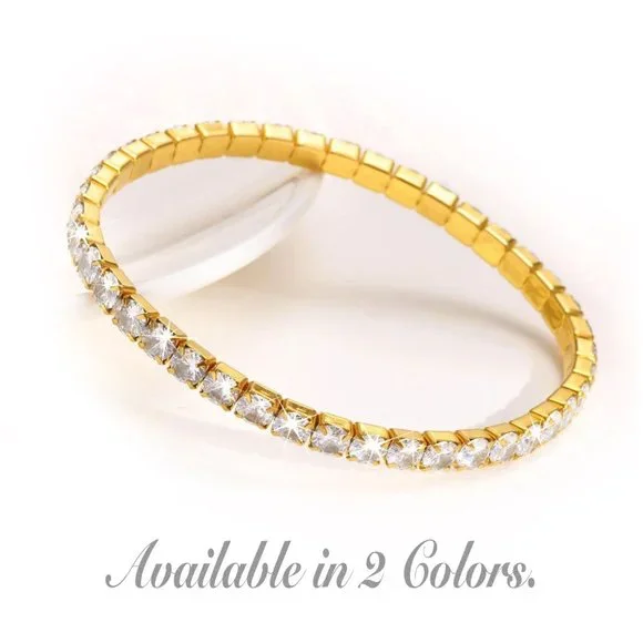 Z Tennis Bracelet, Minimalist Eternity Round Cubic Zirconia Bracelet - Picture 1 of 5